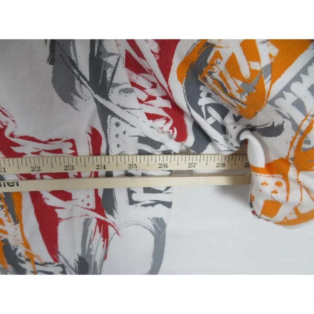 Vintage Air Jordan Polo Shirt Mens 4XL White Sneaker All Over Print Basketball